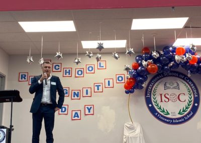 Cllr. Adam Cooper speaking at the International School of Cambridge.